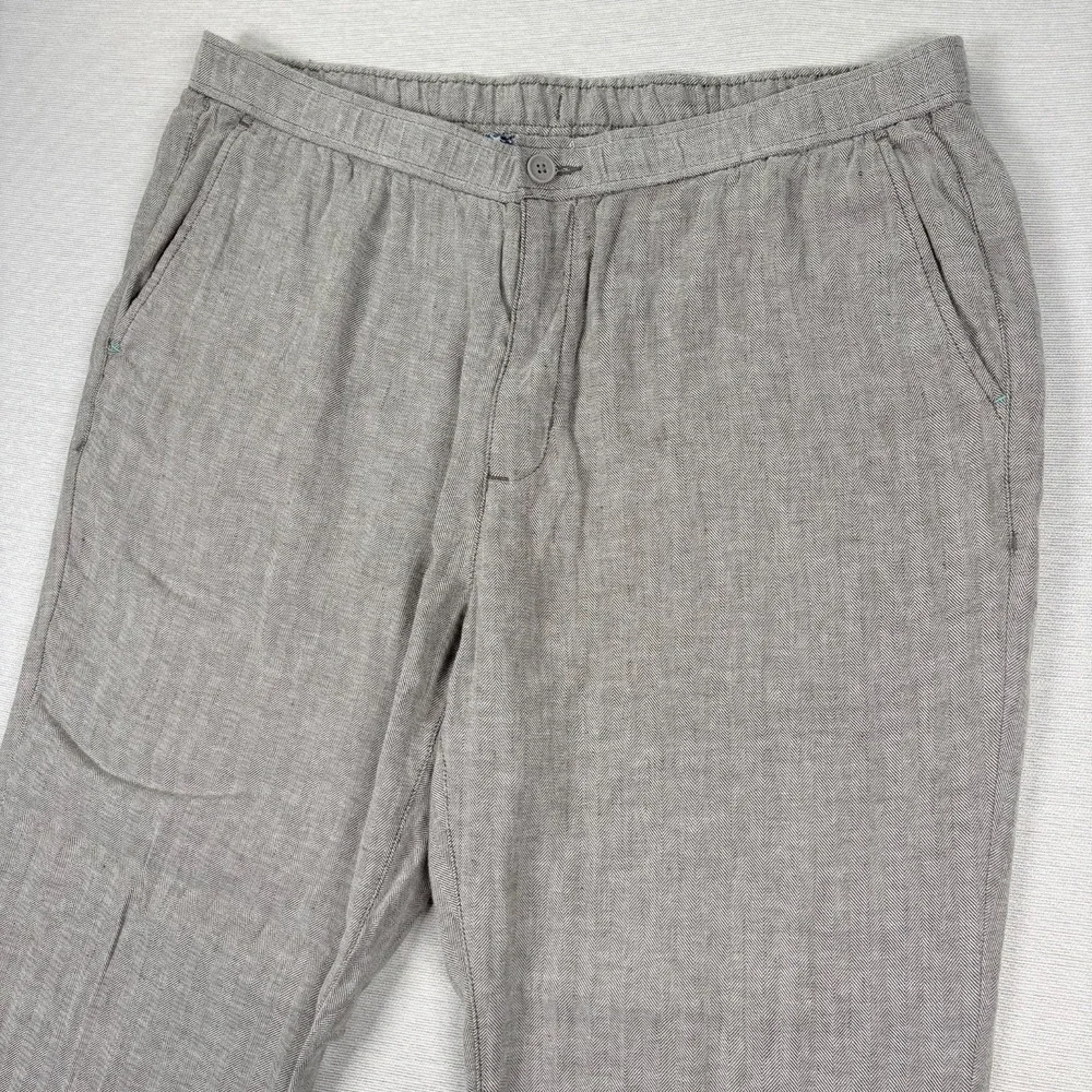 Tommy Bahama Beach Coast Linen Pants Mens Size XXL Gray Linen Blend Drawstring